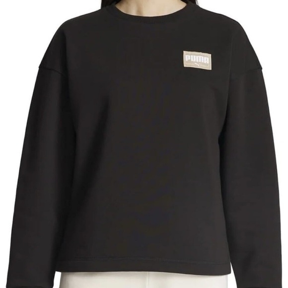 PUMA Women's Fleece Crewneck Sweatshirt Badge size S - Picture 1 of 3